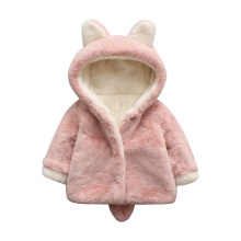 Baby Girls Winter Jackets Warm Faux Fur Fleece Coat Children Jacket Rabbit Ear Hooded Outerwear Kids Jacket for Girls Clothing